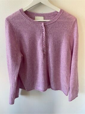 Cynthia Rowley Lilac Cashmere Button-Front Top